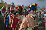 Portrait of men in procession during the Christian festival of Rameaux, Axoum (Axum), Tigre region, Ethiopia, Africa