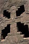 Close-up of cross on Christian Bieta Danaghel, Vierges Martyres, town of Lalibela, Wollo region, Ethiopia, Africa