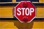 Stop sign, school bus, United States of America