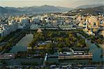 Vue du château d'Hiroshima et la ville, Hiroshima city, ouest du Japon, Asie