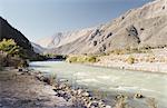 Berge, Stream und Weinberge, Elqui Valley, Chile, Südamerika