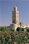 Minarett von der Koutoubia-Moschee, Marrakesch (Marrakech), Marokko, Nordafrika, Afrika