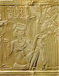 Détail de reine Ankhesenamun sur la châsse d'or, de la tombe de la pharaon Toutankhamon, découvert dans la vallée des rois, Thèbes, Afrique du Nord Afrique