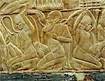 Detail from a state chariot showing the vanquished and enslaved enemies of Egypt, from the tomb of the pharaoh Tutankhamun, discovered in the Valley of the Kings, Thebes, Egypt, North Africa, Africa