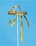 Diadème Royal sur la momie du roi, avec le vautour du Sud et le cobra du Nord sur le front de la tombe de Toutankhamon, découvert dans la vallée des rois, Thèbes, Afrique du Nord Afrique