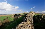 Wallcrags, muraille romaine, du mur d'Hadrien, patrimoine mondial de l'UNESCO, Northumberland (Northumbrie), Angleterre, Royaume-Uni, Europe