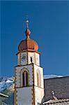 Église tour, près de Mieming, Mieming région, Tyrol, Autriche, Europe