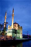 Ortakoy Mecidiye mosque and the Bosphorus bridge, Istanbul, Turkey, Europe