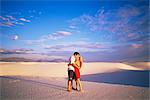 Couple kissing, White Sands National Monument, New Mexico, United States of America, North America