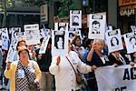 Protest by Mothers of the Missing (Desaparasidos), Chileans who disappeared during Pinochet's dictatorship, Santiago, Chile, South America