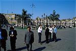 Business people talking on the Plaza de Armas, Lima, Peru, South America