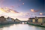 River Arno and the Ponte Vecchio, Florence, Tuscany, Italy, Europe