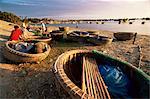 Round woven skiffs, Mui Ne, Vietnam, Indochina, Southeast Asia, Asia