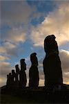 AHU Akivi, île de Pâques (Rapa Nui), l'UNESCO World Heritage Site, Chili, Amérique du Sud