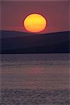 Sunset over Colgrave Sound, Fetlar, Shetland Islands, Scotland, United Kingdom, Europe