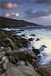 Gale-force winds near Mealista, west coast, Isle of Lewis, Outer Hebrides, Scotland, United Kingdom, Europe
