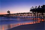 Municipal Pier at sunset, San Clemente, Orange County, Southern California, United States of America, North America