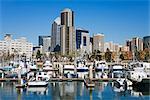 Thunfisch-Hafen und die Skyline von San Diego, California, Vereinigte Staaten von Amerika, Nordamerika,