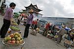 Produire sur les marchés, North Gate, Dali, Yunnan, Chine, Asie