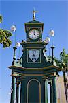 Uhrenturm im Zentrum der Hauptstadt, Piccadilly Circus, Basseterre, St. Kitts, Leeward-Inseln, West Indies, Caribbean, Mittelamerika