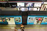 Vue surélevée du Santiago metro, Santiago, Chili, Amérique du Sud