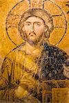 Mosaïque du Christ en Aya Sofya (Sancta Sophia), patrimoine mondial de l'UNESCO, Sultanahmet, Istanbul, Turquie, Europe
