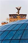 Independence Square (Maidan Nezalezhnosti), statue at night, the symbol of Kiev, Kiev, Ukraine, Europe