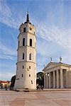 M 57, la cathédrale et la place de la cathédrale (Katedros aikste) haut clocher, Vilnius, Lituanie, pays baltes, Europe