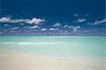 Lagon Turquoise et la plage, Maldives, océan Indien, Asie