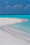 Plage de sable vide, Maldives, océan Indien, Asie