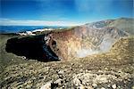 The smoking crater of Volcan Villarrica, 2847m, Lake District, Chile, South America