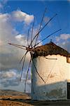 Moulin à vent typique dans la ville de Antiparos, Antiparos, Cyclades, îles grecques, Grèce, Europe
