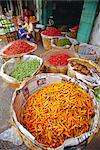 Chilies and other vegetables, Chinatown market, Bangkok, Thailand, Asia