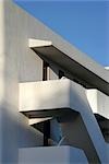 Isokon Flats, Lawn Road, Belsize Park, NW3. 1933-34, Restauriert 2004 gebaut. Detail des externen Treppen. Architekt: Wells Coates Avanti Architekten