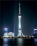 Tour de télévision, Pudong, Shanghai - vue nocturne