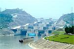 Serrures, des Trois-Gorges (Sanxia) barrage de la rivière Yangtze, en Chine