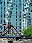 Les bâtiments de NV, appartements, Salford Quays, Manchester. Architecte : Broadway Malyan.