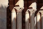 Fort d'Amber, Jaipur. Rajasthan, Inde. Portique de colonnes de marbre.