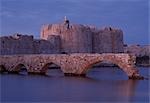 Forteresse de Rion, près de Patras, Péloponnèse, Grèce. Tout d'abord construit 1499. Structure actuelle date de 1687.