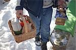 Person gehen auf Winter-Picknick