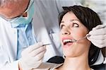 Frau mit dental Check-up