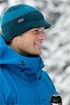 Close-up of Man Outdoors in Winter, Whistler, British Columbia, Canada