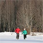 Couple Snowshoeing, Whistler, British Columbia, Canada