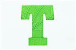 Alphabet vert T sur fond blanc