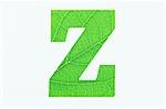 Green Alphabet Z on White Background