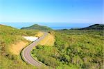 Vue de Shiretoko croisement route au Japon