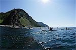 Personne, excursion en bateau sur le Kayak, Hokkaido, Japon