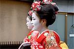 Geisha Women in Traditional Make-Up