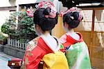 Geisha in Kimono with Stylish Hairstyle in Kyoto, Japan