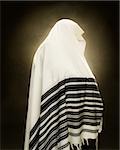 A rabbi wearing a prayer shawl